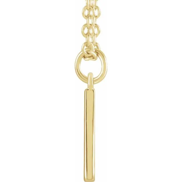 Necklaces TreasureFineJewelers 14K Yellow Gold Initial A Dangle 16 Necklace