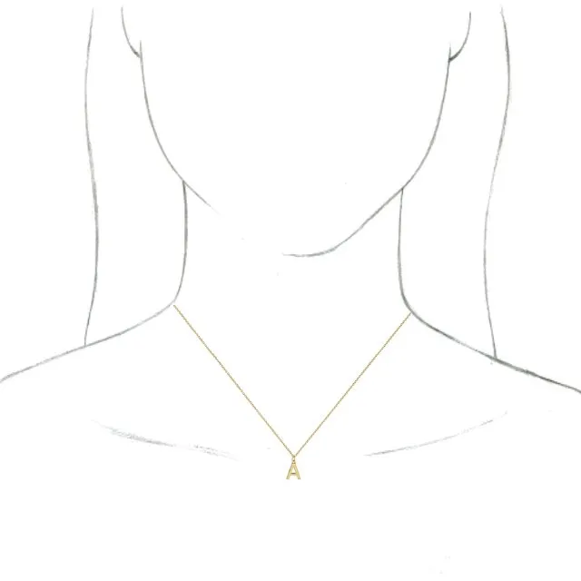 Necklaces TreasureFineJewelers 14K Yellow Gold Initial A Dangle 16 Necklace