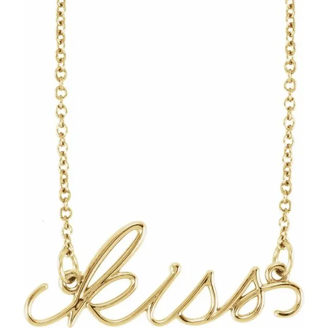 Necklaces TreasureFineJewelers 14K Yellow Gold Kiss 165 Necklace