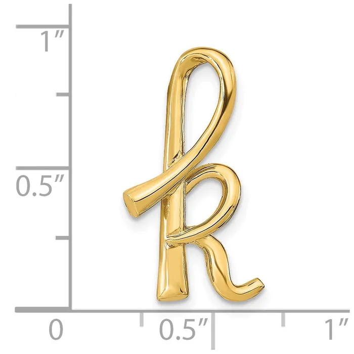 Necklaces TreasureFineJewelers 14k Yellow Gold Polished Letter K Initial Slide