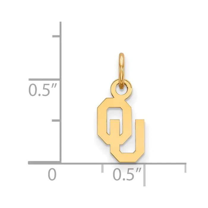 Necklaces TreasureFineJewelers 14K Yellow Gold University of Oklahoma XS Pendant