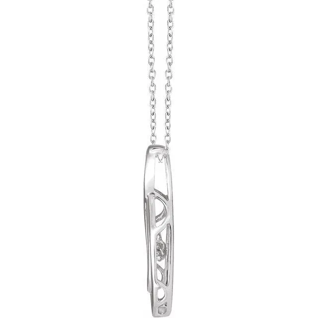 Necklaces TreasureFineJewelers Sterling Silver 110 CT Diamond 18 Necklace