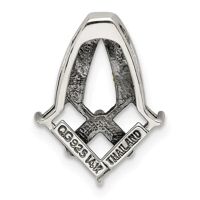 Necklaces TreasureFineJewelers Sterling Silver 14k Threestone and Diamond Mothers Pendant SemiMount