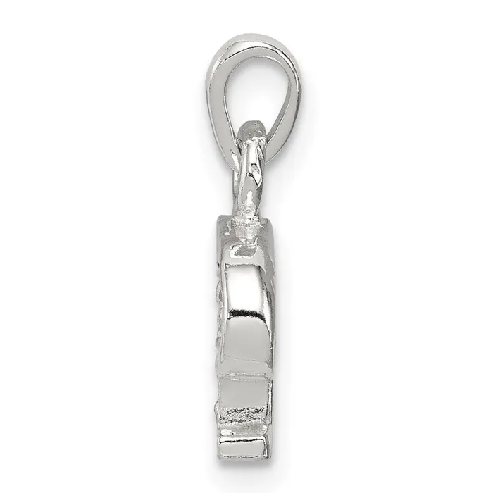 Necklaces TreasureFineJewelers Sterling Silver CZ Letter P Initial Pendant