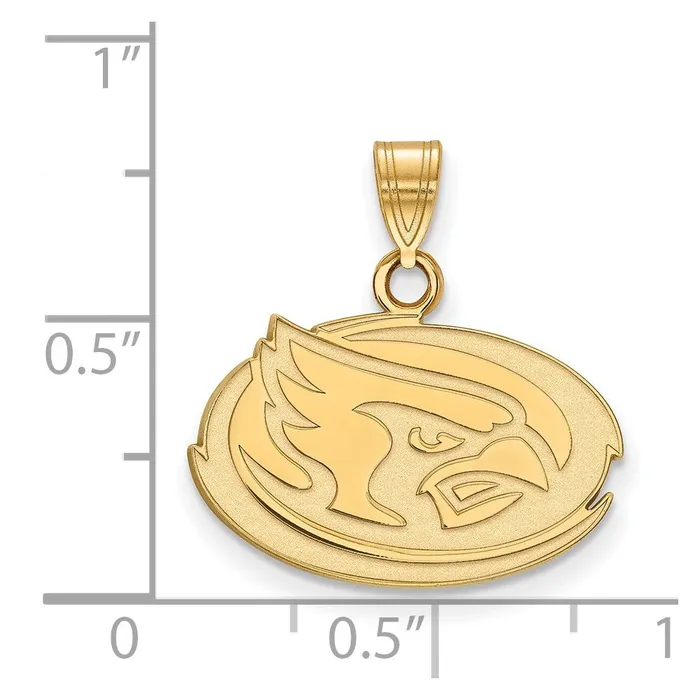 Necklaces TreasureFineJewelers Sterling Silver Goldplated Iowa State University Cardinal Small Pendant