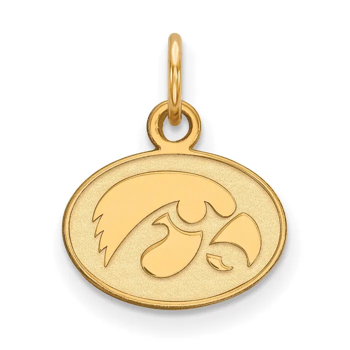 Necklaces TreasureFineJewelers Sterling Silver Goldplated University of Iowa Hawk Extra Small Oval Pendant Necklaces TreasureFineJewelers Sterling Silver Goldplated University of Iowa Hawk Extra Small Oval Pendant