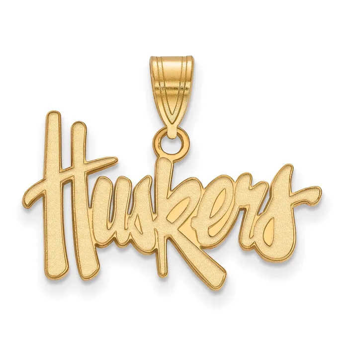 Necklaces TreasureFineJewelers Sterling Silver Goldplated University of Nebraska Huskers Medium Pendant Necklaces TreasureFineJewelers Sterling Silver Goldplated University of Nebraska Huskers Medium Pendant
