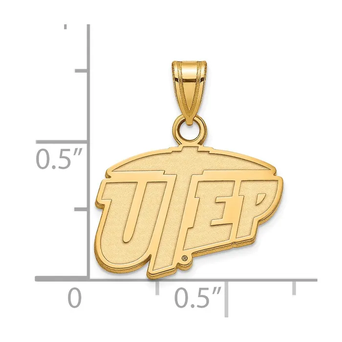 Necklaces TreasureFineJewelers Sterling Silver Goldplated University of Texas at El Paso Small Pendant