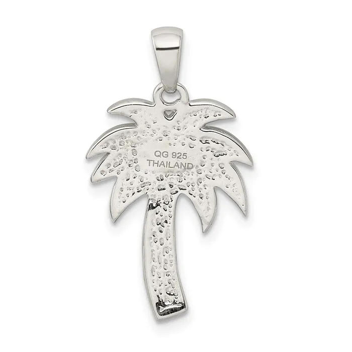 Necklaces TreasureFineJewelers Sterling Silver GreenBrown Preciosa Crystal Palm Tree Pendant