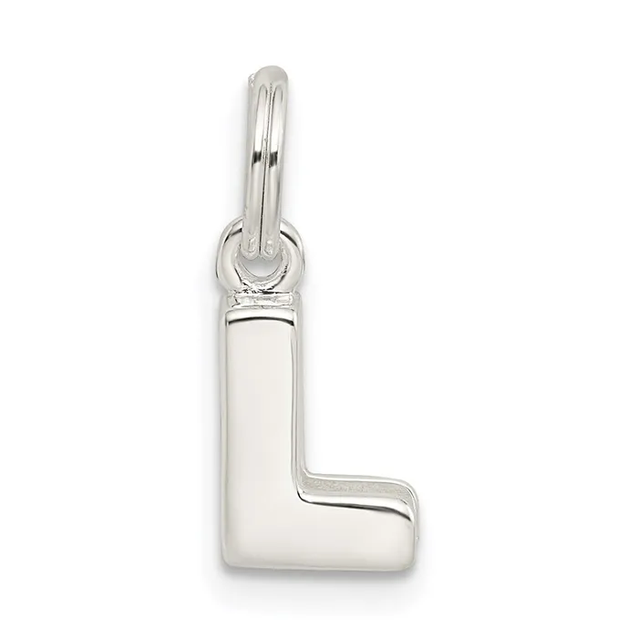 Necklaces TreasureFineJewelers Sterling Silver Letter L Initial Charm