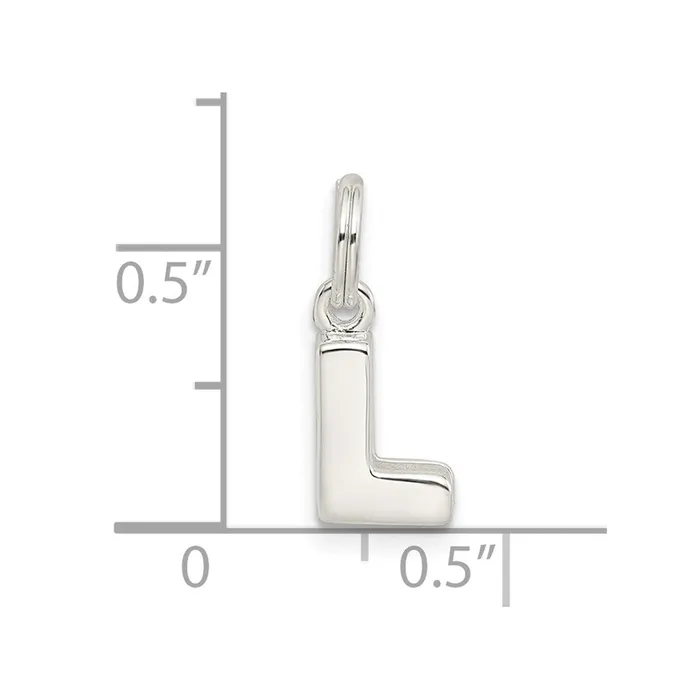 Necklaces TreasureFineJewelers Sterling Silver Letter L Initial Charm
