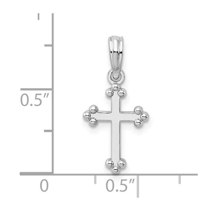 Necklaces TreasureFineJewelers Sterling Silver Polished Budded Cross Small Pendant