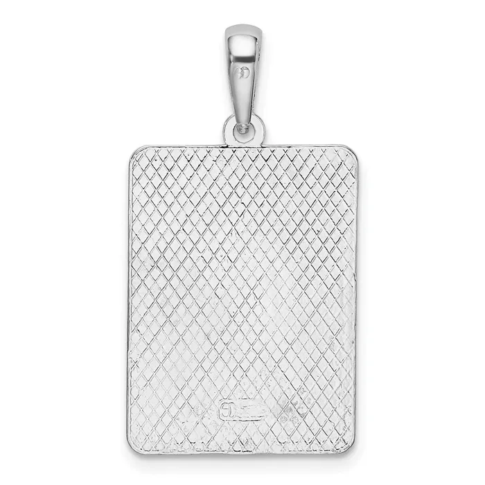 Necklaces TreasureFineJewelers Sterling Silver Polished Enameled Large Key West Mile 0 Pendant