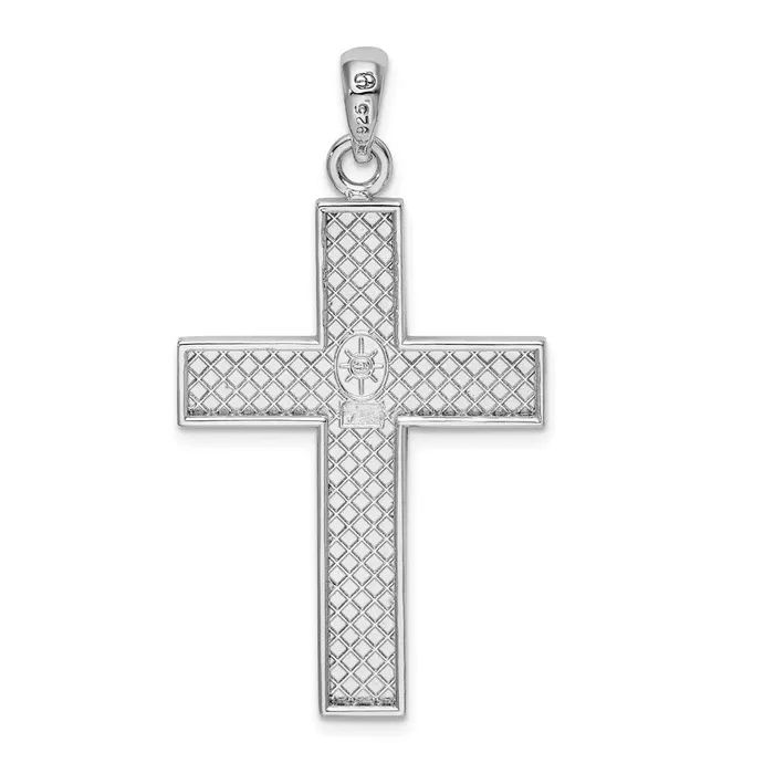 Necklaces TreasureFineJewelers Sterling Silver Polished Large Latin Cross Pendant