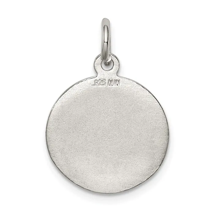 Necklaces TreasureFineJewelers Sterling Silver Polished Textured Small Raphael Angel Pendant