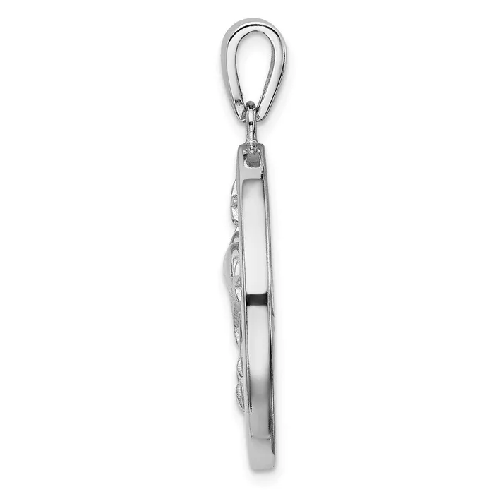 Necklaces TreasureFineJewelers Sterling Silver Rhodplated Blue Created Opal Dolphins Pendant