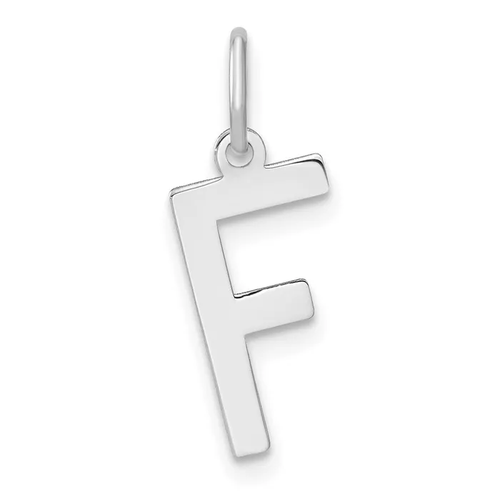 Necklaces TreasureFineJewelers Sterling Silver Rhodiumplated Letter F Initial Pendant Necklaces TreasureFineJewelers Sterling Silver Rhodiumplated Letter F Initial Pendant