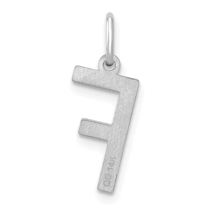 Necklaces TreasureFineJewelers Sterling Silver Rhodiumplated Letter F Initial Pendant