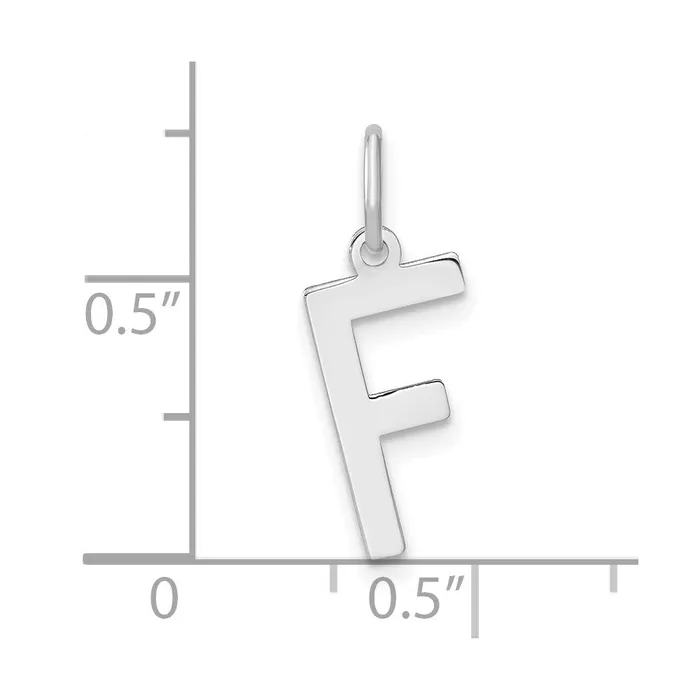 Necklaces TreasureFineJewelers Sterling Silver Rhodiumplated Letter F Initial Pendant