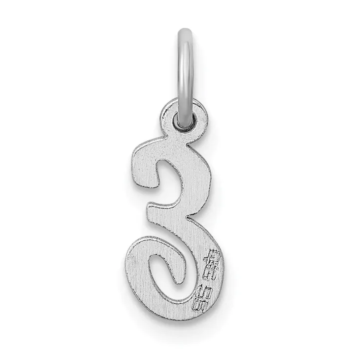 Necklaces TreasureFineJewelers Sterling Silver Rhodiumplated Script Letter E Initial Charm
