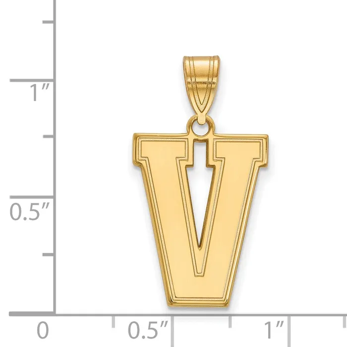 Necklaces TreasureFineJewelers Sterling Silver wGP Vanderbilt University Large Pendant