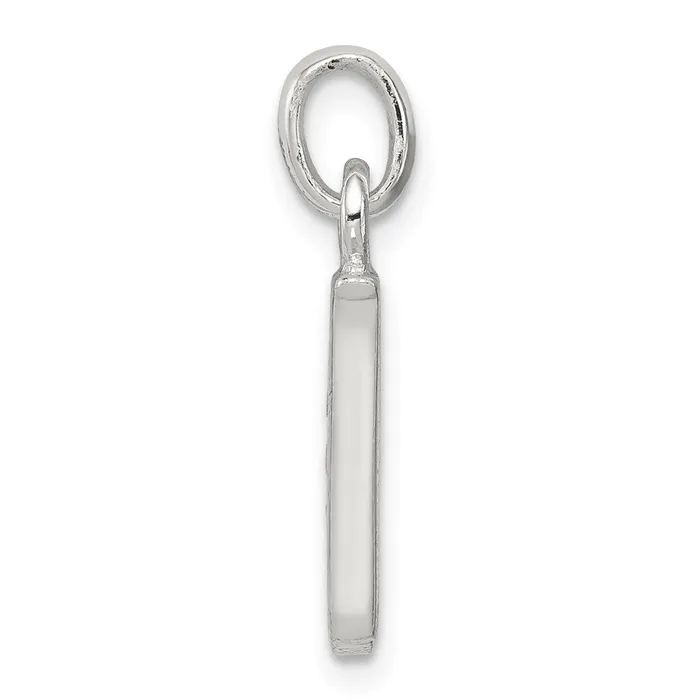 Necklaces TreasureFineJewelers Sterling Silver White CZ Letter W Initial Pendant