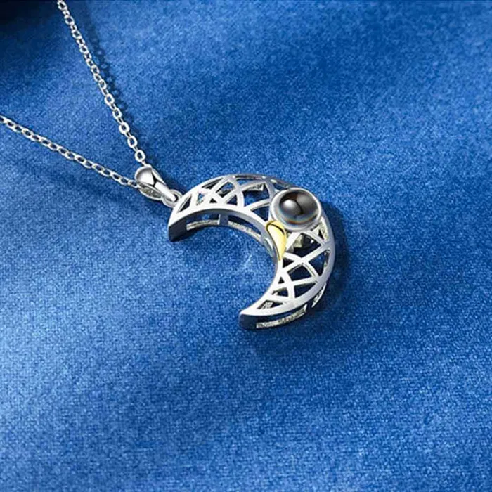 Necklaces Trendolla Jewelry Moon Pentagram Crystal Chakra Necklace with Picture Inside