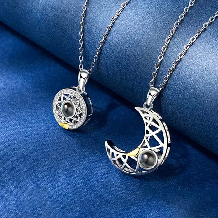 Necklaces Trendolla Jewelry Moon Pentagram Crystal Chakra Necklace with Picture Inside