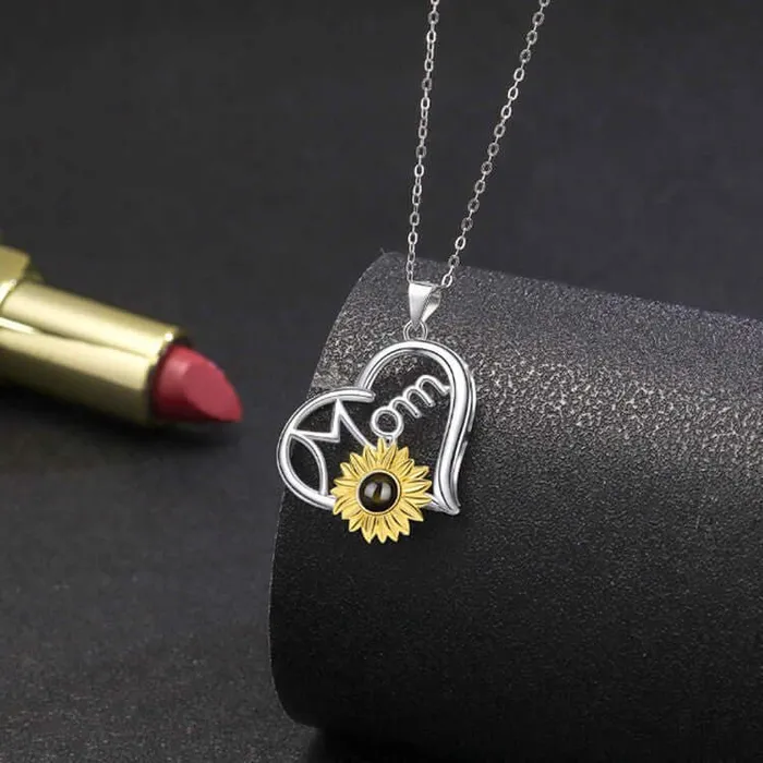 Necklaces Trendolla Jewelry S925 Sterling Silver Sunflower Necklace with Picture Inside