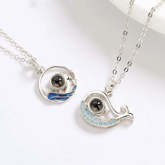 Ocean Whales Custom Photo Necklace with Picture inside Trendolla Jewelry Necklaces
