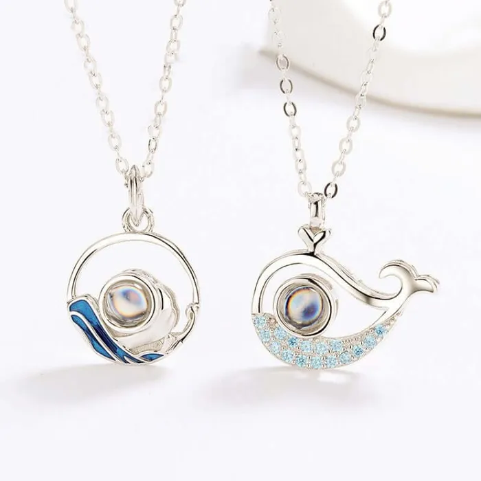 Ocean Whales Custom Photo Necklace with Picture inside Trendolla Jewelry Necklaces