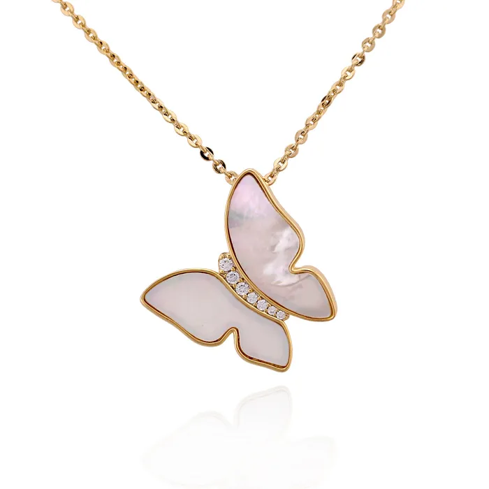 Perfect Piercing Necklaces Mother of pearl butterfly pendant