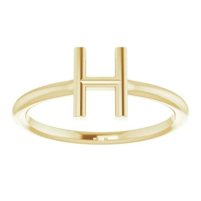 Rings 14K Yellow Initial H Ring TreasureFineJewelers