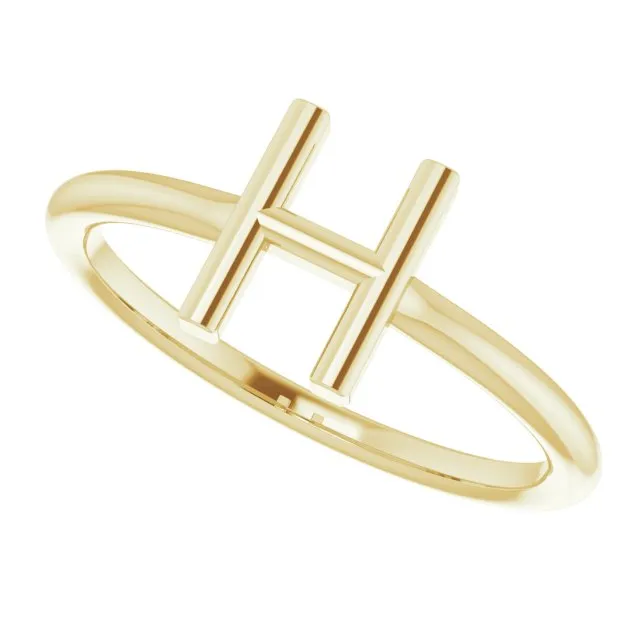 Rings 14K Yellow Initial H Ring TreasureFineJewelers