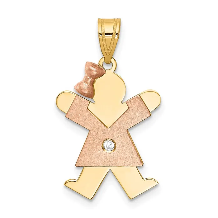 Rings TreasureFineJewelers 14k Twotone AAA Diamond Kid Pendant
