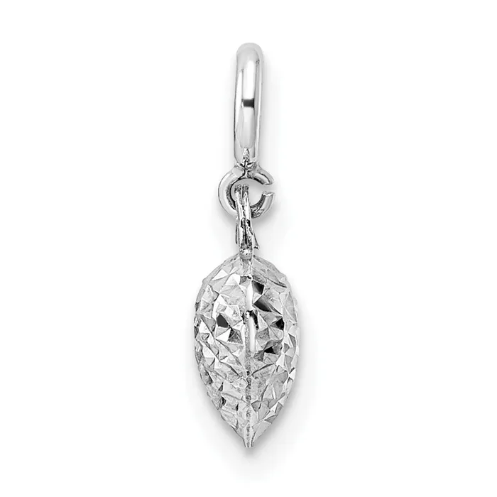 Rings TreasureFineJewelers 14K White Gold Diamondcut Heart Spring Ring Charm Pendant