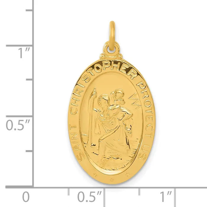 Rings TreasureFineJewelers Sterling Silver 24k Goldplated Saint Christopher Soccer Medal