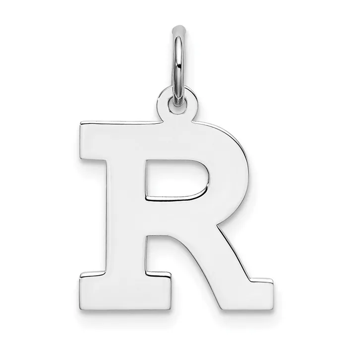 Rings TreasureFineJewelers Sterling Silver Rhodiumplated Block Letter R Initial Charm Rings TreasureFineJewelers Sterling Silver Rhodiumplated Block Letter R Initial Charm