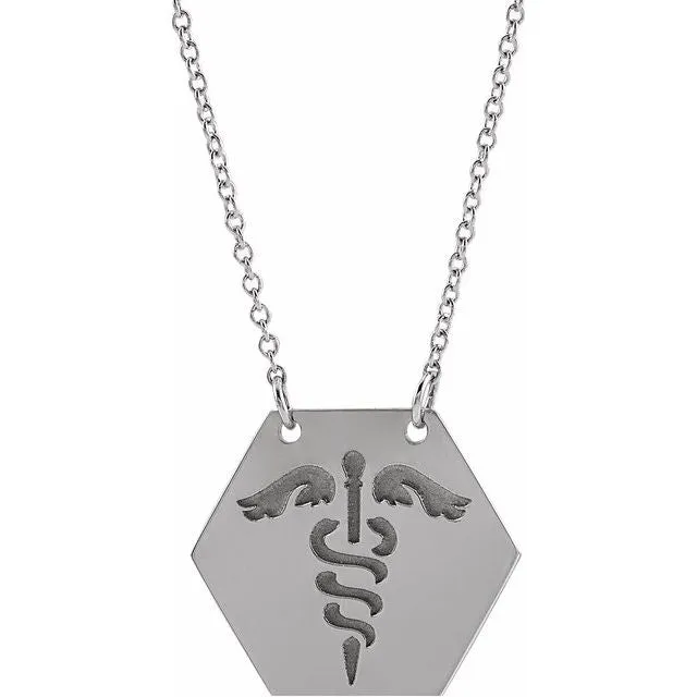 Sterling Silver 178x155 mm Medical Identification 18 Necklace TreasureFineJewelers Necklaces Sterling Silver 178x155 mm Medical Identification 18 Necklace TreasureFineJewelers Necklaces