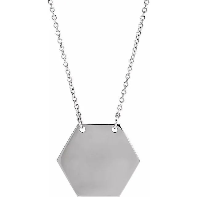 Sterling Silver 178x155 mm Medical Identification 18 Necklace TreasureFineJewelers Necklaces