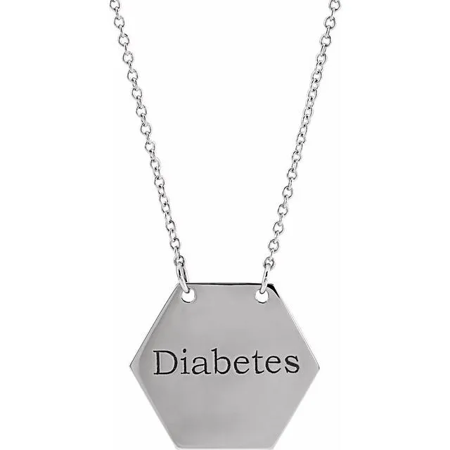 Sterling Silver 178x155 mm Medical Identification 18 Necklace TreasureFineJewelers Necklaces