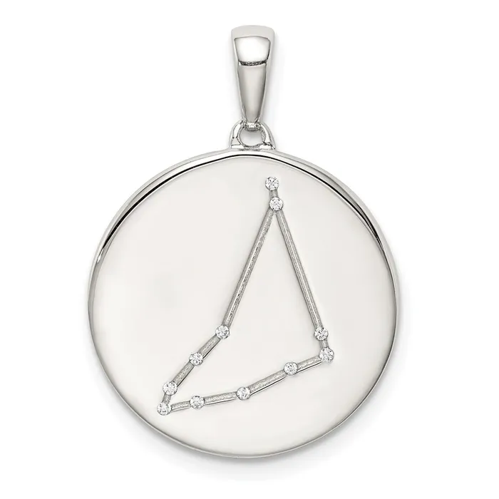 Sterling Silver CZ Capricorn Zodiac Pendant TreasureFineJewelers Necklaces Sterling Silver CZ Capricorn Zodiac Pendant TreasureFineJewelers Necklaces