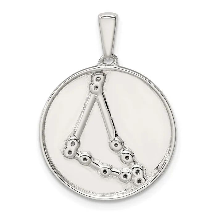 Sterling Silver CZ Capricorn Zodiac Pendant TreasureFineJewelers Necklaces