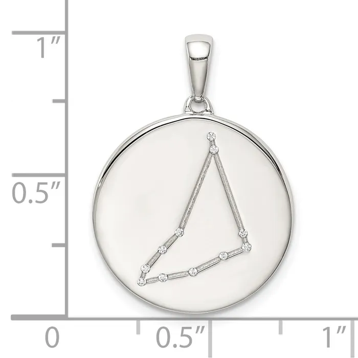 Sterling Silver CZ Capricorn Zodiac Pendant TreasureFineJewelers Necklaces