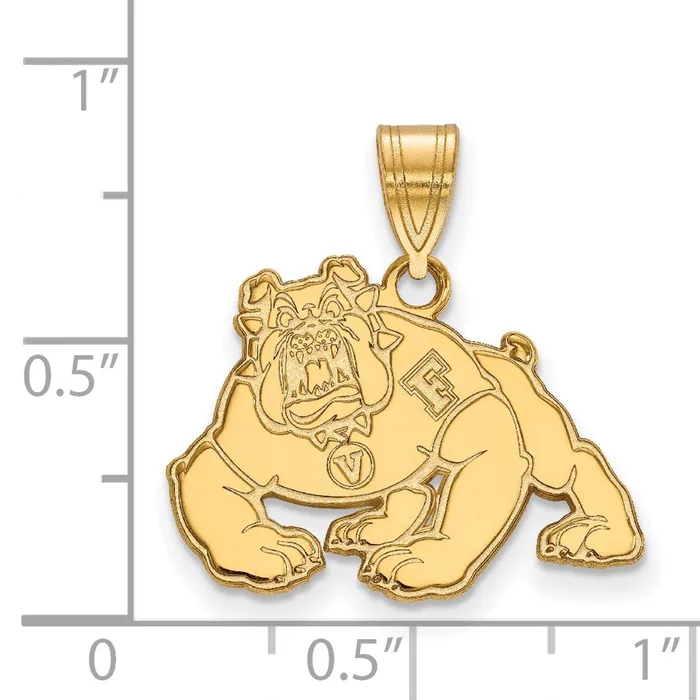 Sterling Silver Goldplated California State University Fresno Bulldog Medium Pendant TreasureFineJewelers Necklaces Sterling Silver Goldplated California State University Fresno Bulldog Medium Pendant TreasureFineJewelers Necklaces