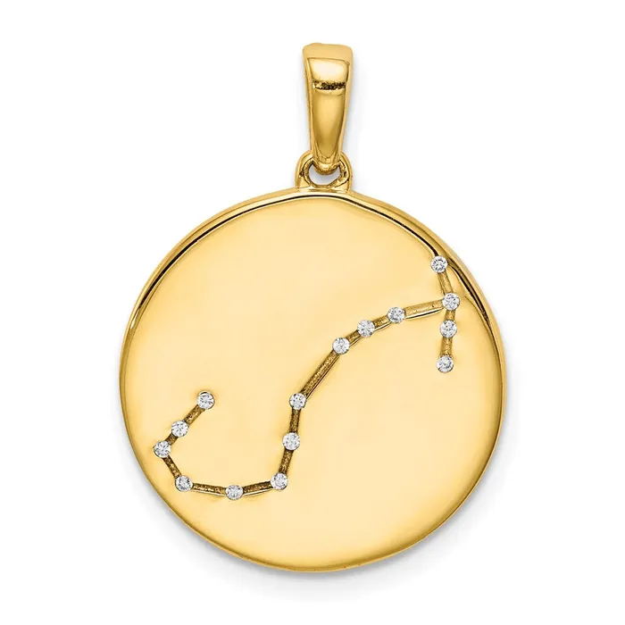 Sterling Silver Goldplated CZ Scorpio Zodiac Pendant TreasureFineJewelers Necklaces Sterling Silver Goldplated CZ Scorpio Zodiac Pendant TreasureFineJewelers Necklaces