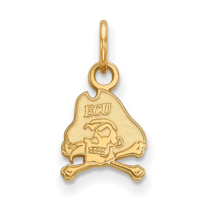 Sterling Silver Goldplated East Carolina University Pirate Extra Small Pendant TreasureFineJewelers Necklaces Sterling Silver Goldplated East Carolina University Pirate Extra Small Pendant TreasureFineJewelers Necklaces