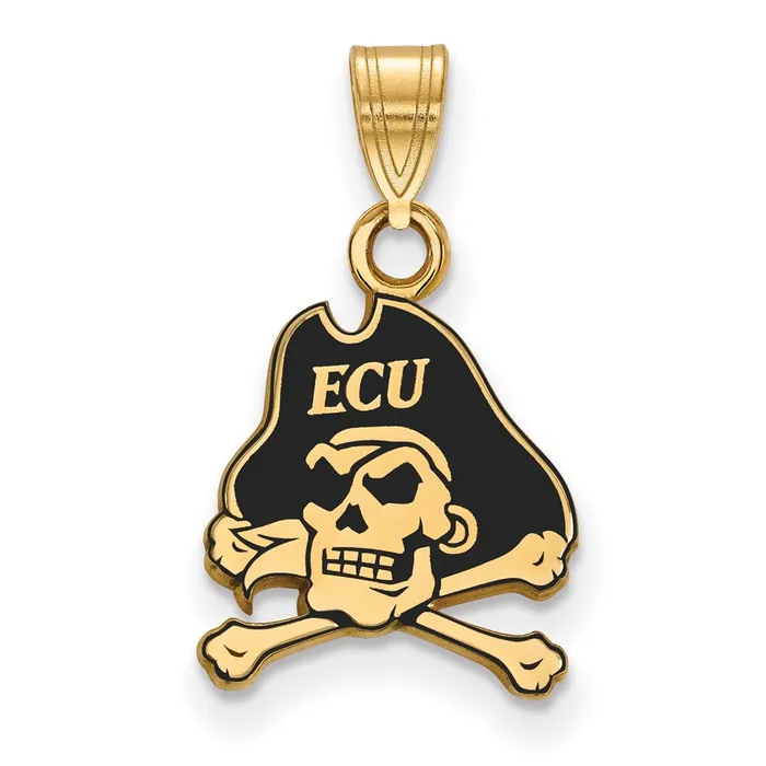Sterling Silver Goldplated East Carolina University Pirate Small Enameled Pendant TreasureFineJewelers Necklaces Sterling Silver Goldplated East Carolina University Pirate Small Enameled Pendant TreasureFineJewelers Necklaces