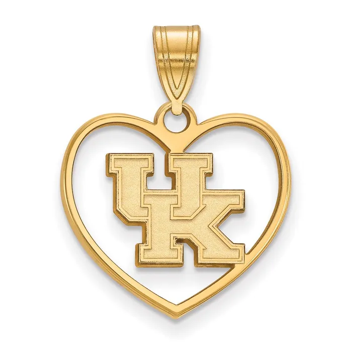 Sterling Silver Goldplated University of Kentucky UK Heart Pendant TreasureFineJewelers Necklaces Sterling Silver Goldplated University of Kentucky UK Heart Pendant TreasureFineJewelers Necklaces