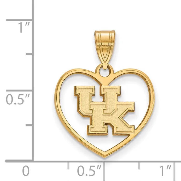 Sterling Silver Goldplated University of Kentucky UK Heart Pendant TreasureFineJewelers Necklaces